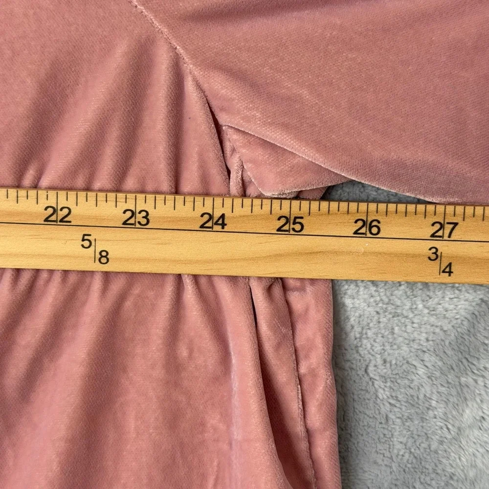 New Old Navy‎ Split Neck Velvet Swing Top Womens Plus Size 2X Pink Puff Sleeve
